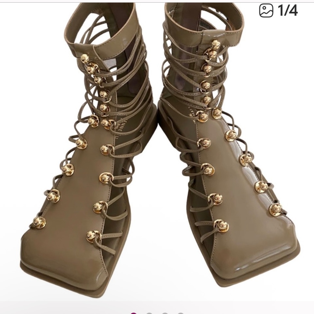 Vivienne Hu Leather Beaded Accents Gladiator Sandals Women's Size: 8 | IT 38 NIB - Picture 17 of 17